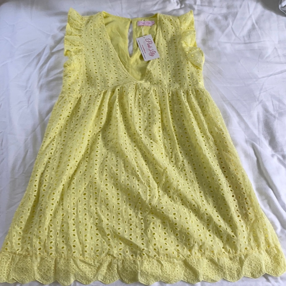 pink lily romper dress (dress with built in shorts underneath) NEVER WORN!! :)